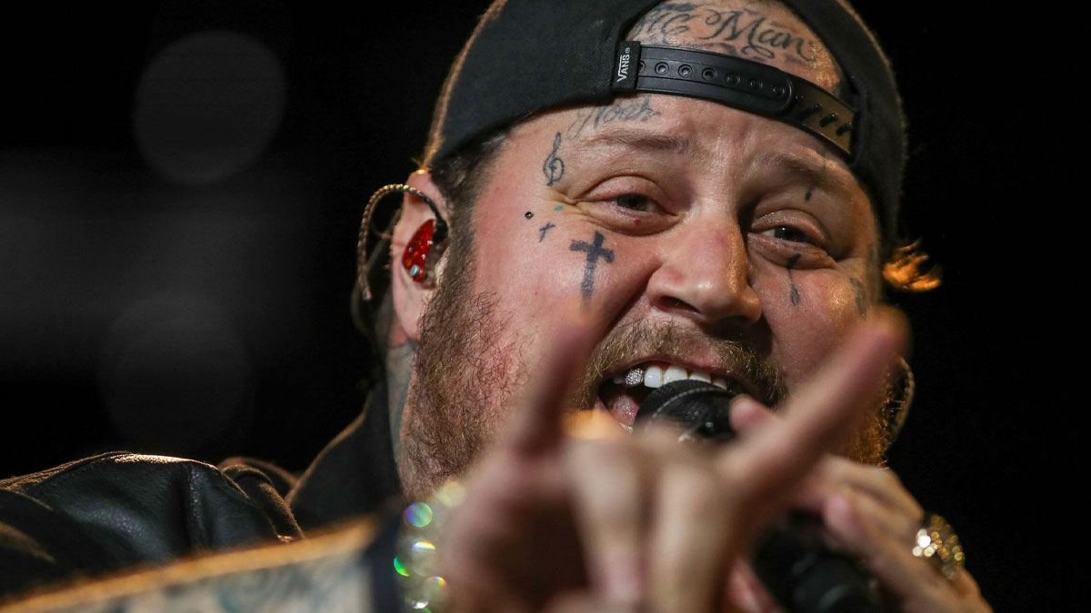 Country singer Jelly Roll, who continued his WWE feud with Logan Paul on Jimmy Kimmel Live.
