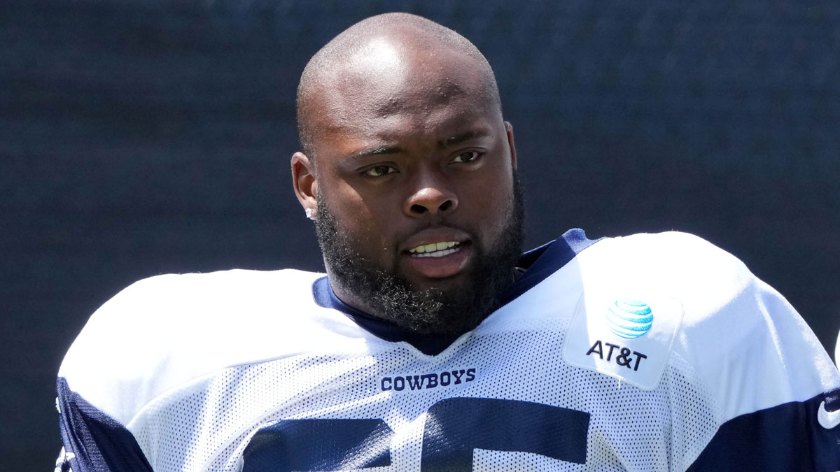 Dallas Cowboys guard Robert Jones (65) at training camp at the River Ridge Fields.