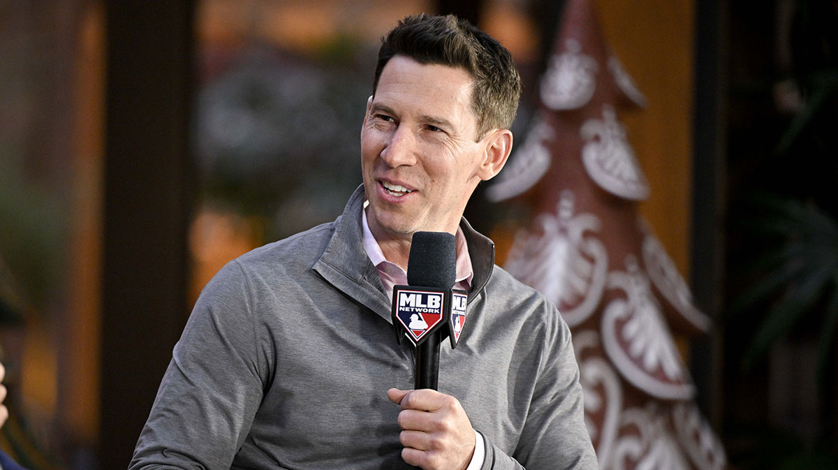 Boston Red Sox chief baseball officer Craig Breslow speaks with the media at the Hilton Anatole during the 2024 MLB Winter Meetings.