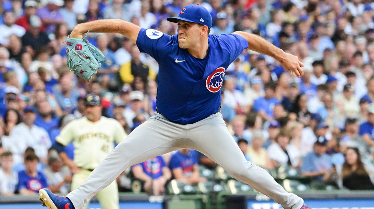 Chicago Cubs pitcher Matthew Boyd (16) throws a pitch in the first inning against the Milwaukee Brewers at American Family Field.