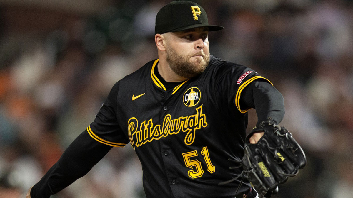 Pittsburgh Pirates pitcher David Bednar (51) delivers a pitch against the San Francisco Giants during the ninth inning at Oracle Park.