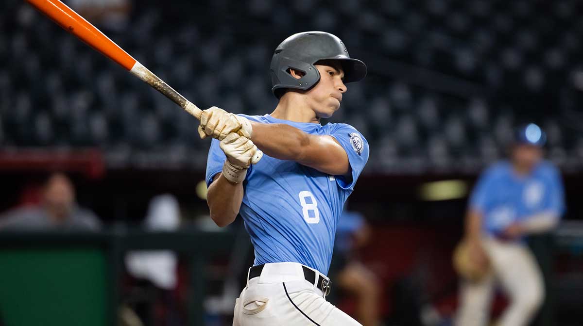 Newnan High School infielder Dax Kilby during the Perfect Game National Showcase high school baseball game at Chase Field.
