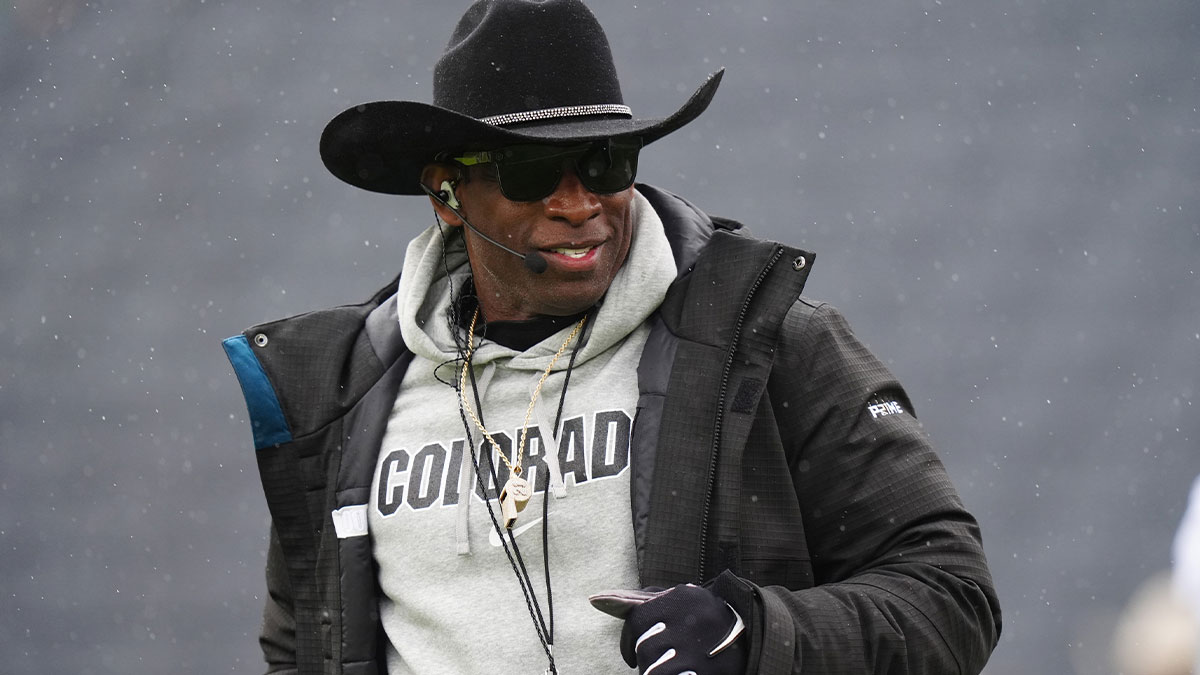 Colorado Buffaloes head coach Deion Sanders during a spring game event at Folsom Field.