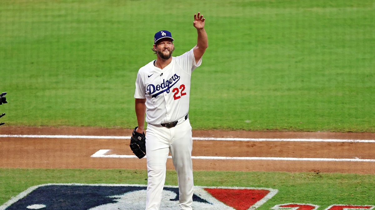 National League pitcher Clayton Kershaw (22) of the Los Angeles Dodgers leaves the game during the first inning during the 2025 MLB All Star Game at Truist Park.