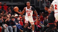 Chicago Bulls guard Ayo Dosunmu (11) is seen during a game against the Toronto Raptors at the United Center.