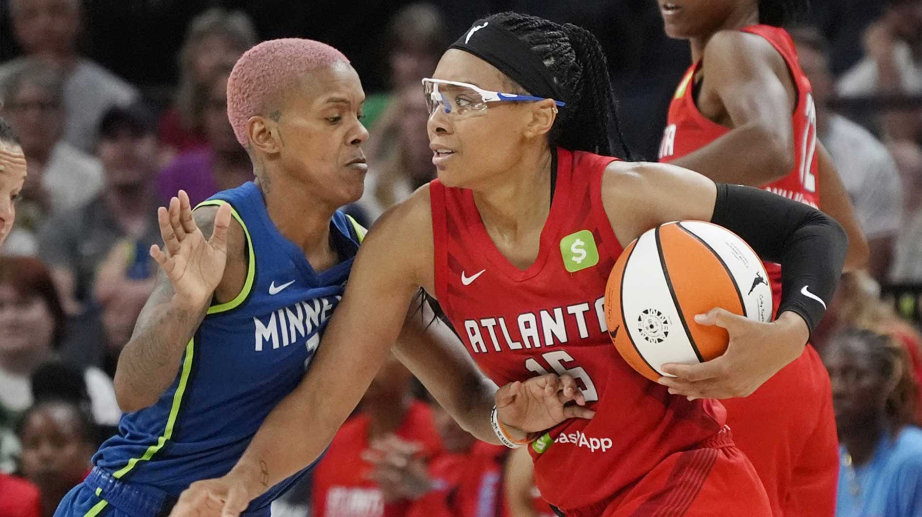 WNBA power rankings Atlanta Dream guard Allisha Gray works around Minnesota Lynx guard Courtney Williams in the fourth quarter at Target Center.