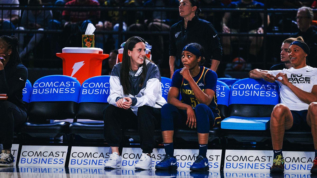 Indiana Fever stars Caitlin Clark and Sydney Colson, who debated Taylor Swift after winning the Comissioner's Cup.