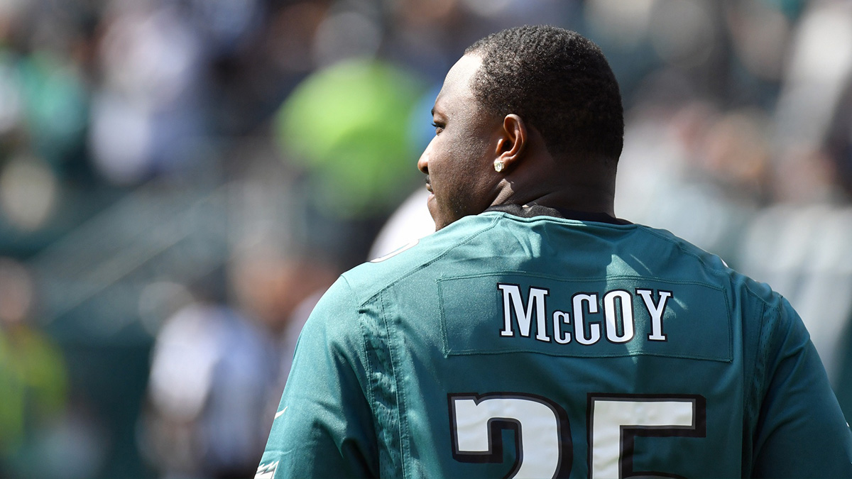 Former Philadelphia Eagles running back LeSean McCoy before game against the Kansas City Chiefs at Lincoln Financial Field.