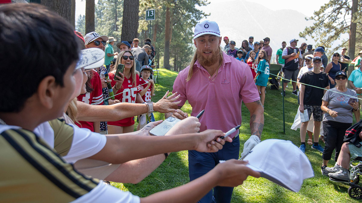 San Fransisco 49ers tight end George Kittle, who got in a fight with WWE star The Miz at the American Century Celebrity Championship.