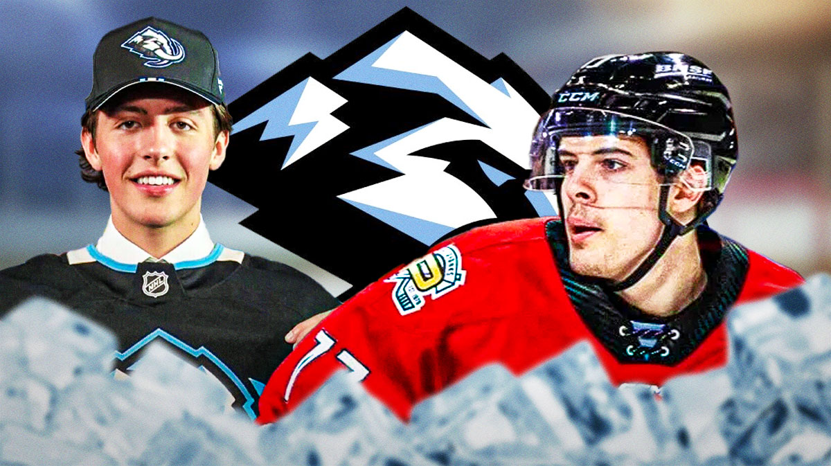 Caleb Desnoyers and Max Psenicka. Mammoth logo in the background.