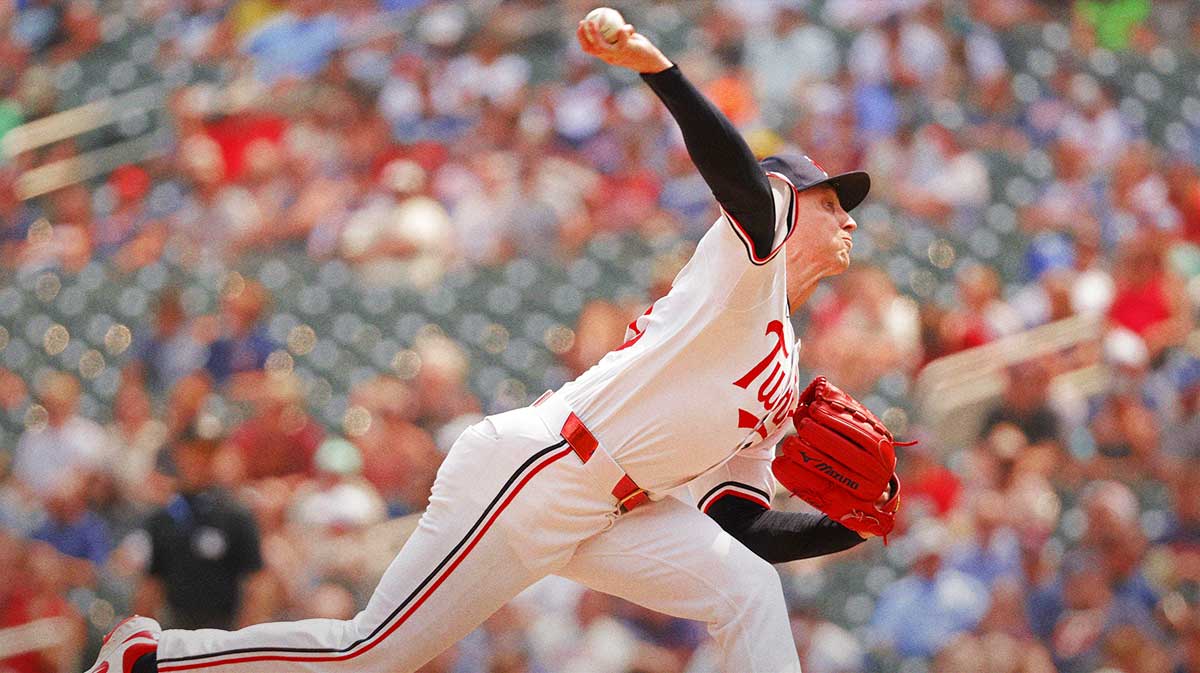 Minnesota Twins relief pitcher Griffin Jax (22) throws to the Boston Red Sox in the ninth inning at Target Field.