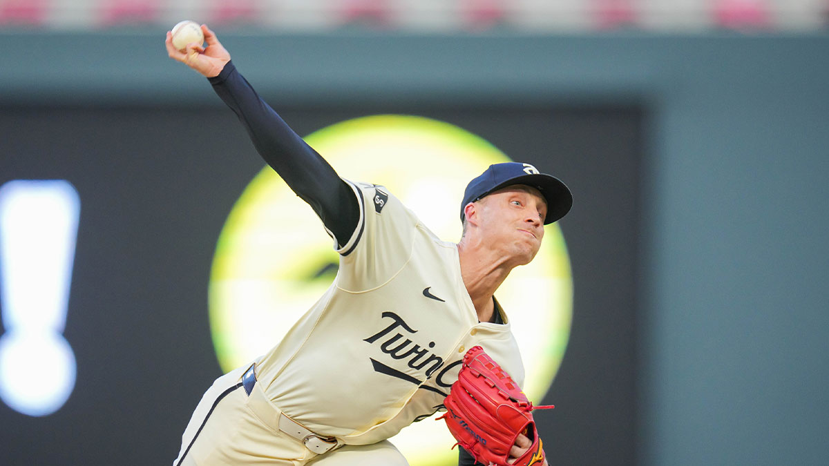 Minnesota Twins pitcher Griffin Jax (22) pitches against the Chicago Cubs in the eighth inning at Target Field.