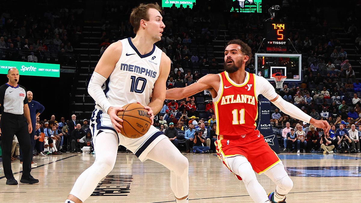 Grizzlies guard Luke Kennard vs. Hawks' Trae Young