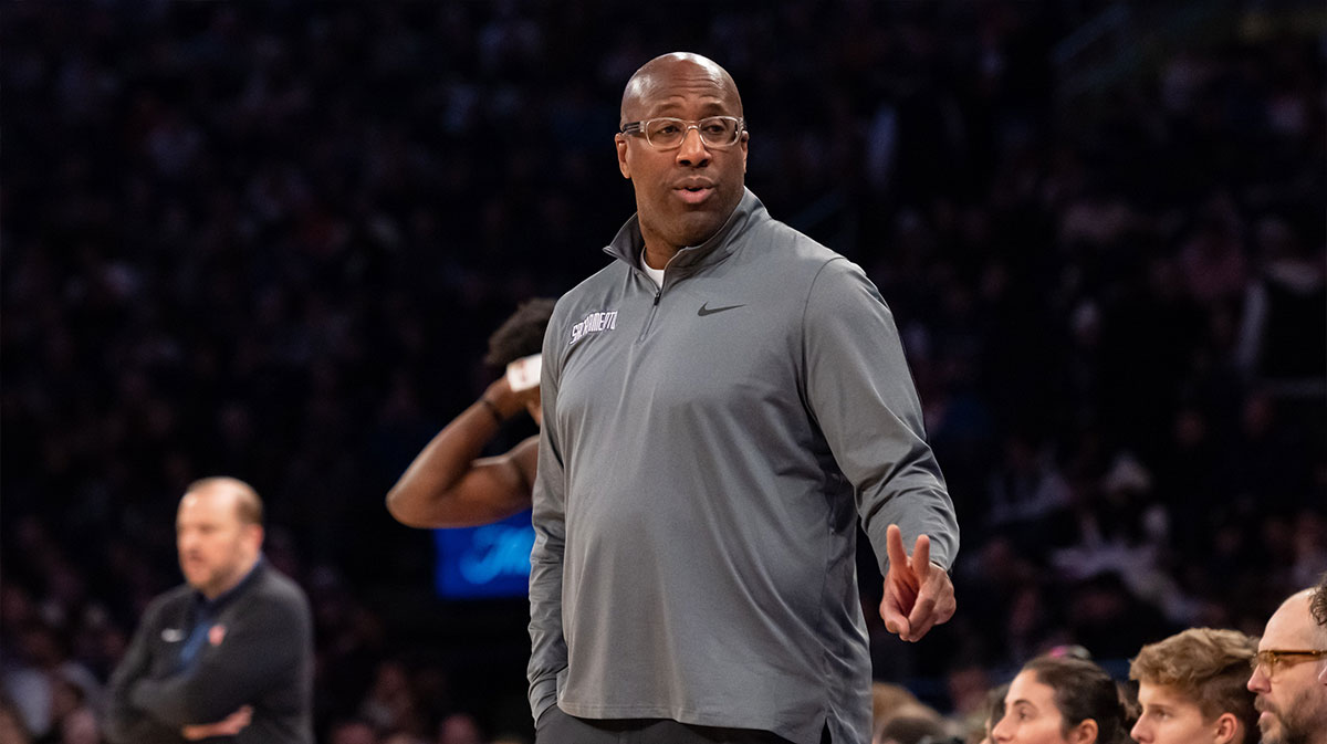 Sacramento Kings head coach Mike Brown looks on during the second quarter against the New York Knicks at Madison Square Garden.