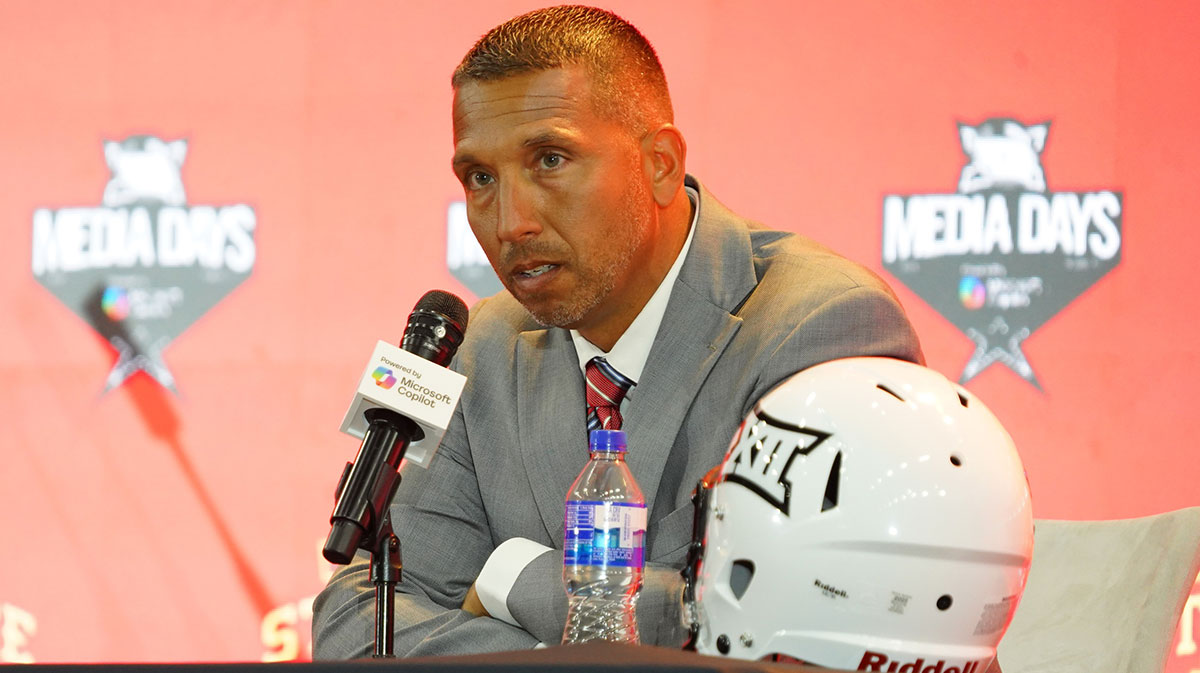 Iowa State head coach Matt Campbell addresses the media during 2025 Big 12 Football Media Days at The Star.