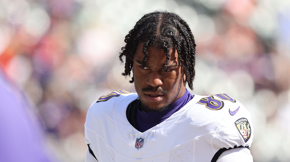 Baltimore Ravens tight end Isaiah Likely (80) before the game against the Cincinnati Bengals at Paycor Stadium.
