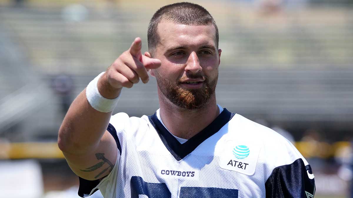 Dallas Cowboys tight end Jake Ferguson (87) during training camp at the River Ridge Fields.