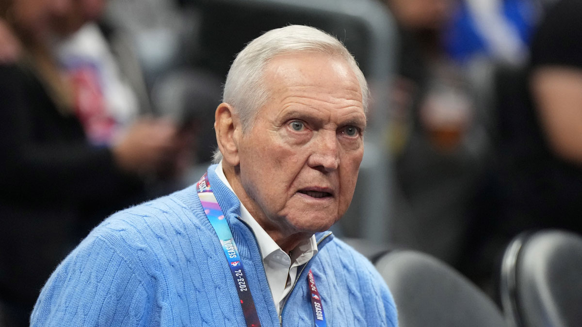 LA Clippers special consultant Jerry West watches in the first half against the Sacramento Kings at Crypto.com Arena.