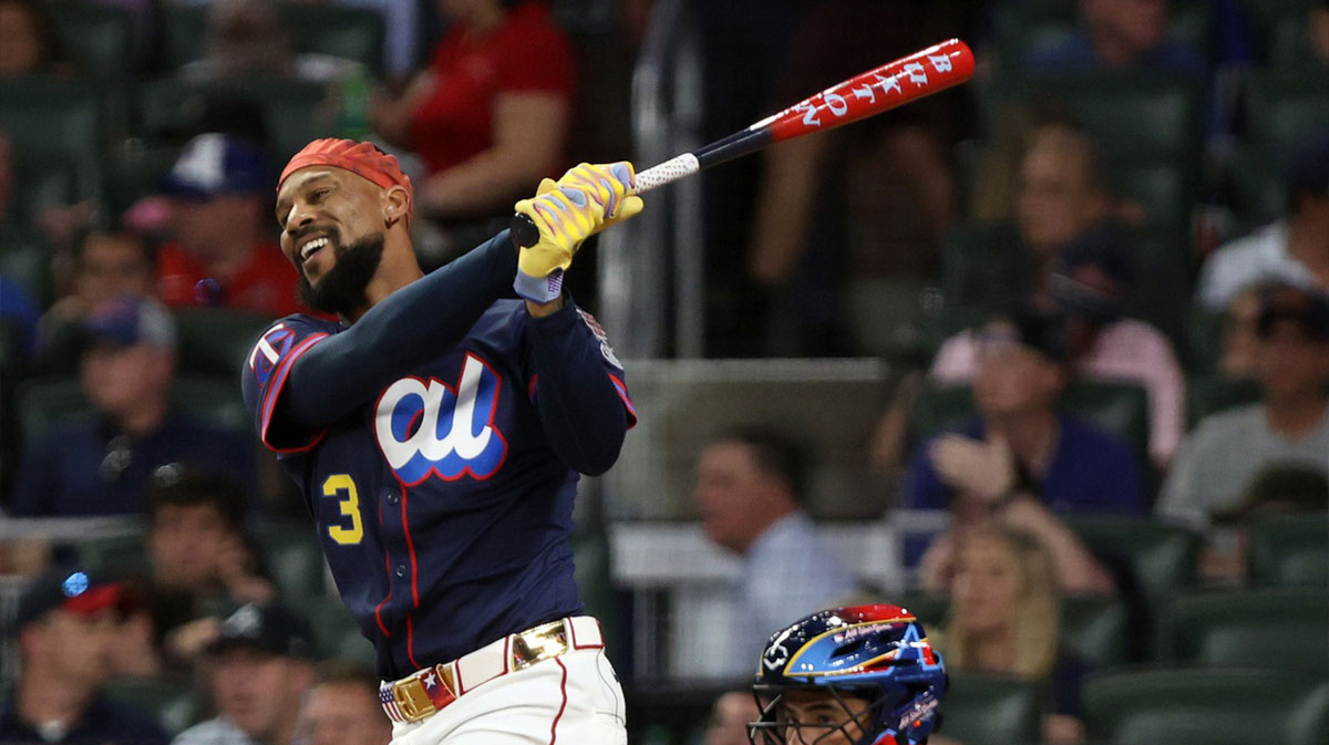 Minnesota Twins outfielder Byron Buxton (25) bats during the 2025 Home Run Derby at Truist Park. Mandatory Credit: Jordan Godfree-Imagn Images