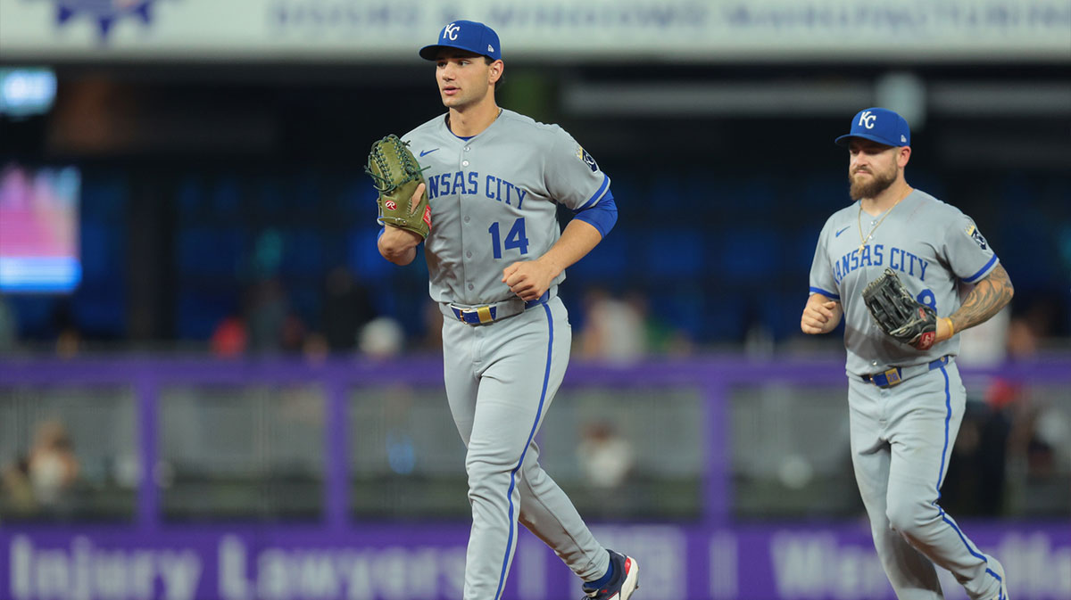 Kansas City Royals right fielder Jac Caglianone (14) looks on after the game against the Miami Marlins at loanDepot Park.
