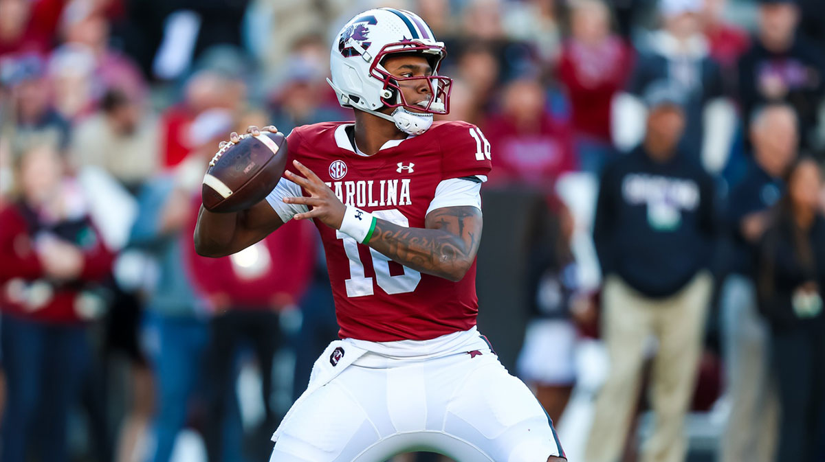 South Carolina Gamecocks quarterback LaNorris Sellers (16) throws a pass against the Wofford Terriers in the first quarter at Williams-Brice Stadium.