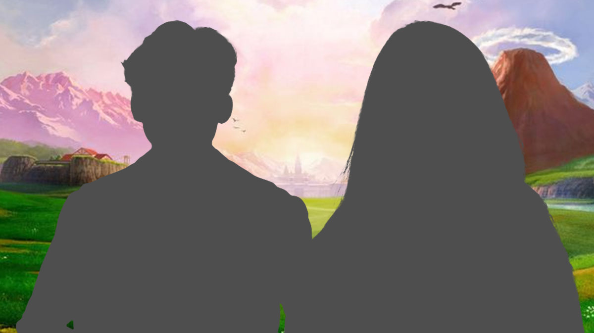 Silhouettes of Legend of Zelda live-action movie stars Bo Bragason and Benjamin Evan Ainsworth.