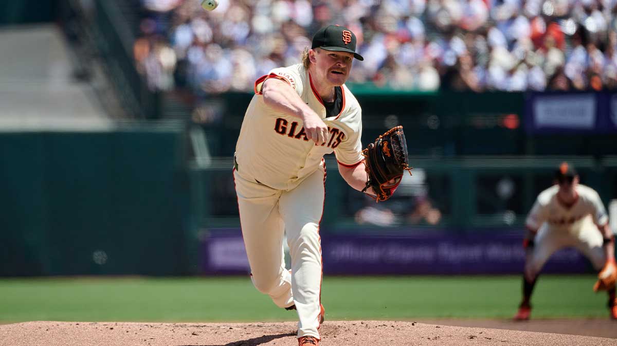May 4, 2025; San Francisco, California, USA; San Francisco Giants starting pitcher Logan Webb (62) throws a pitch against the Colorado Rockies throws a pitch during the first inning at Oracle Park. Mandatory Credit: Robert Edwards-Imagn Images