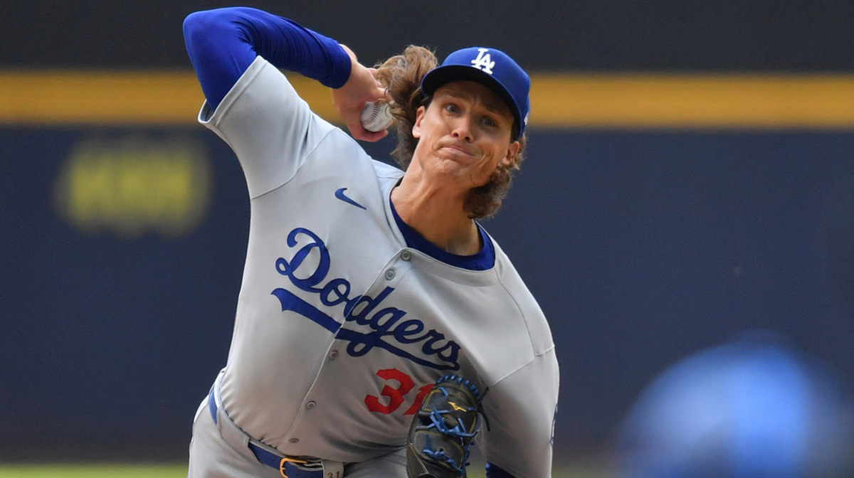 Los Angeles Dodgers starting pitcher Tyler Glasnow (31) pitches during the first inning against the Milwaukee Brewers at American Family Field. Ohtani