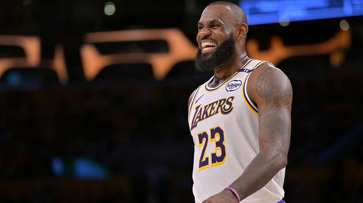 Los Angeles Lakers forward LeBron James (23) on the court during the game against the Minnesota Timberwolves at Crypto.com Arena.