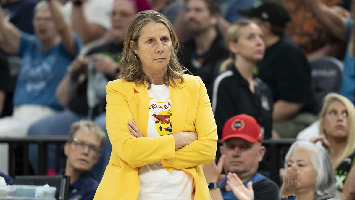 Minnesota Lynx head coach Cheryl Reeve looks on against the Washington Mystics in the second half at Target Center.