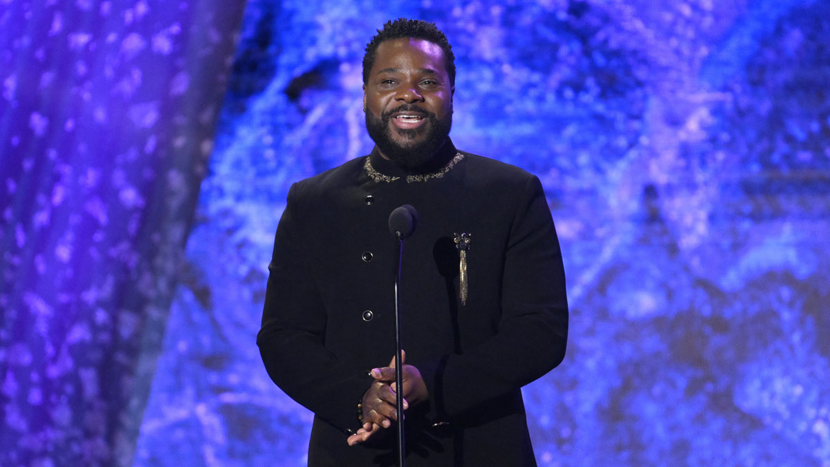 Feb 5, 2023; Los Angeles, CA, USA; Malcolm-Jamal Warner presents awards during the Grammy Awards Premiere