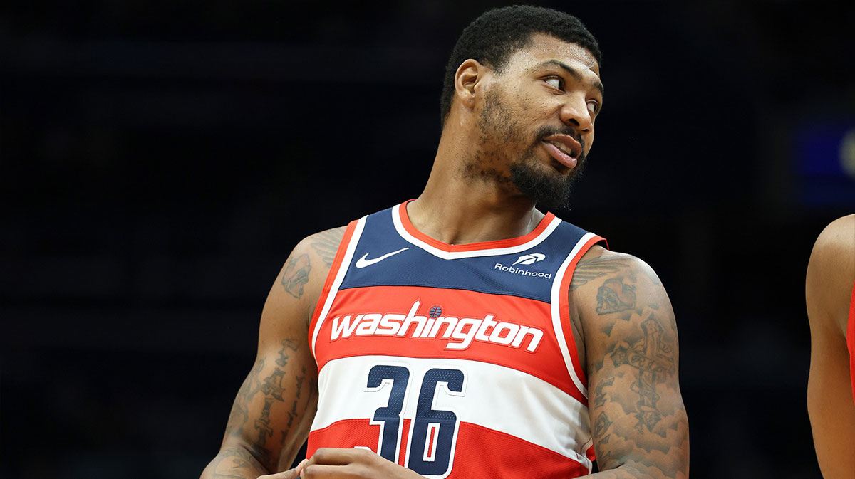 Washington Wizards guard Marcus Smart (36) looks on during the first half against the Brooklyn Nets at Capital One Arena.