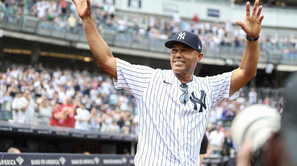 New York Yankees pitcher Mariano Rivera at the Old Timer s Day ceremony before the game against the Milwaukee Brewers at Yankee Stadium.
