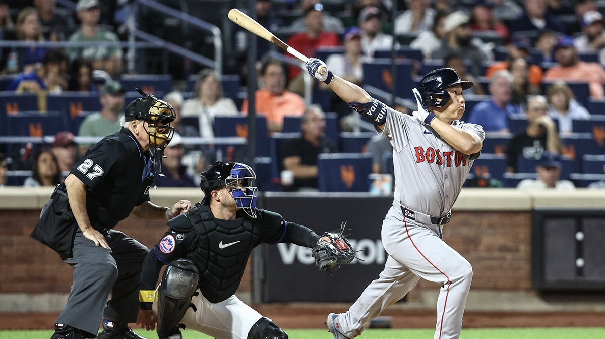 Sep 2, 2024; New York City, New York, USA; Boston Red Sox designated hitter Masataka Yoshida (7) at Citi Field.