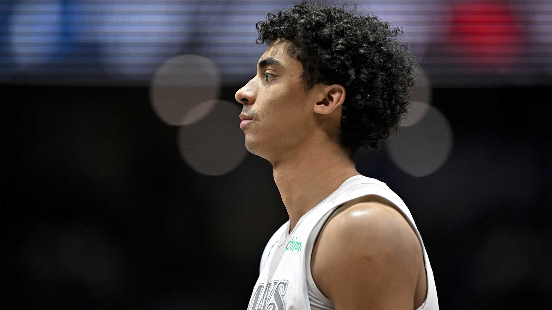 Dallas Mavericks guard Max Christie (00) looks on during the second half against the Toronto Raptors