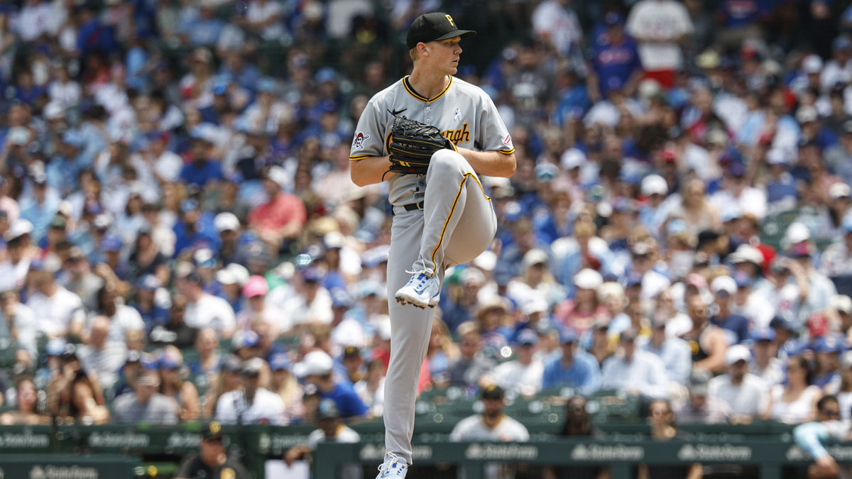 Pittsburgh Pirates starting pitcher Mitch Keller (23) delivers a pitch against the Chicago Cubs during the first inning at Wrigley Field.