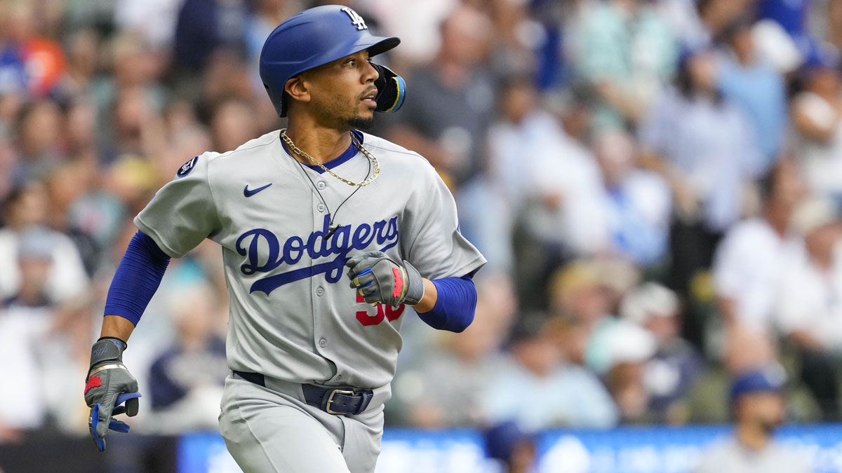 Jul 8, 2025; Milwaukee, Wisconsin, USA; Los Angeles Dodgers shortstop Mookie Betts (50) during the game against the Milwaukee Brewers at American Family Field.