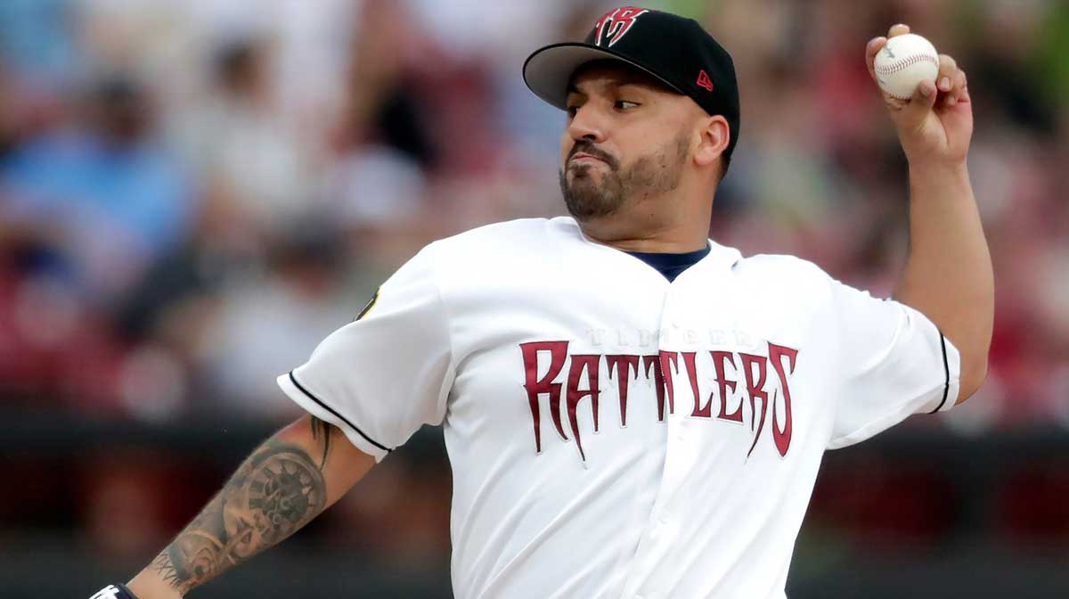 Milwaukee Brewers pitcher Nestor Cortes (20) starts for the Wisconsin Timber Rattlers against the South Bend Cubs during their baseball game on Thursday, July 10, 2025, at Neuroscience Group Field at Fox Cities Stadium in Grand Chute, Wisconsin. South Bend defeated Wisconsin