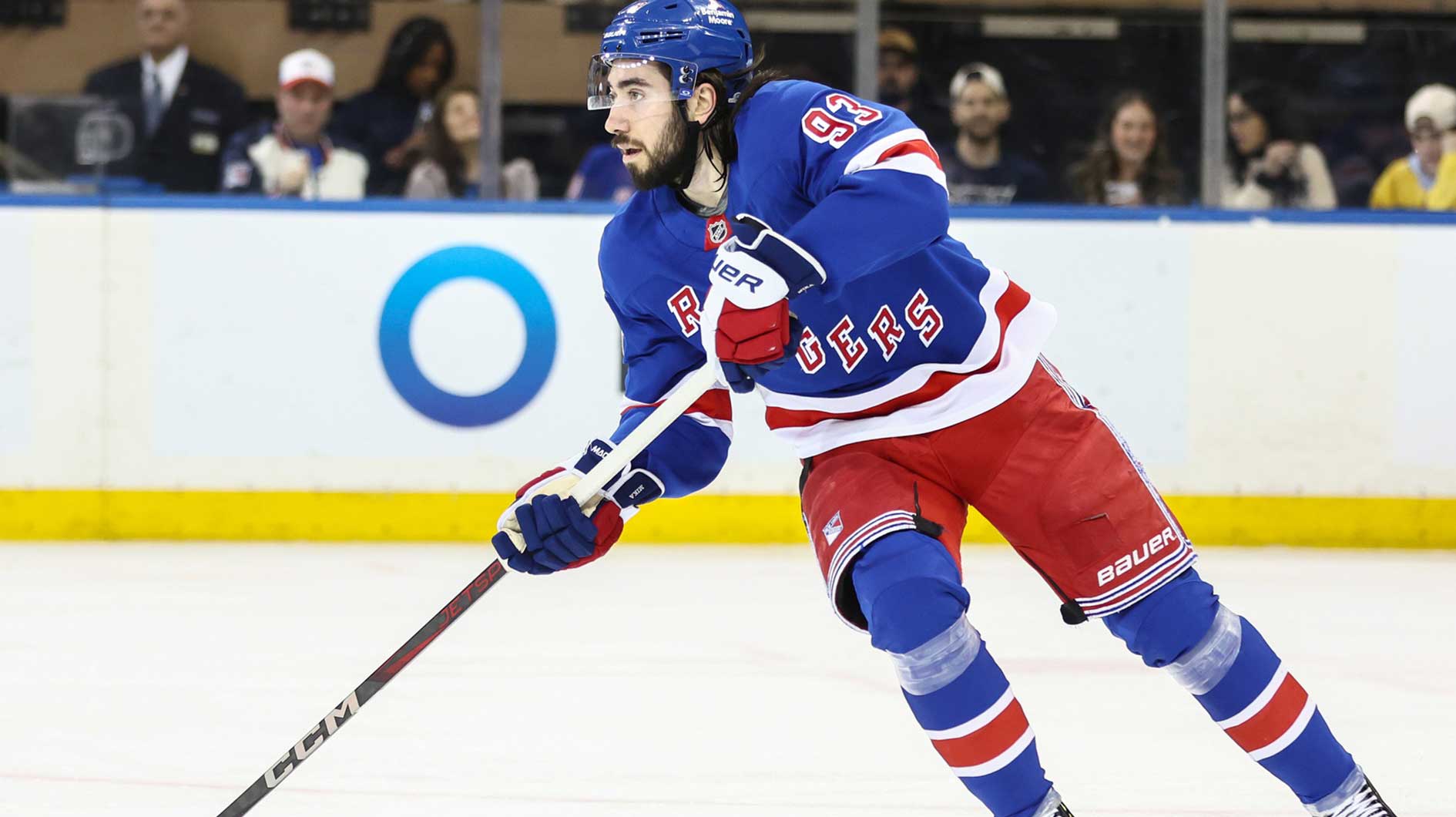 New York Rangers center Mika Zibanejad (93) at Madison Square Garden.