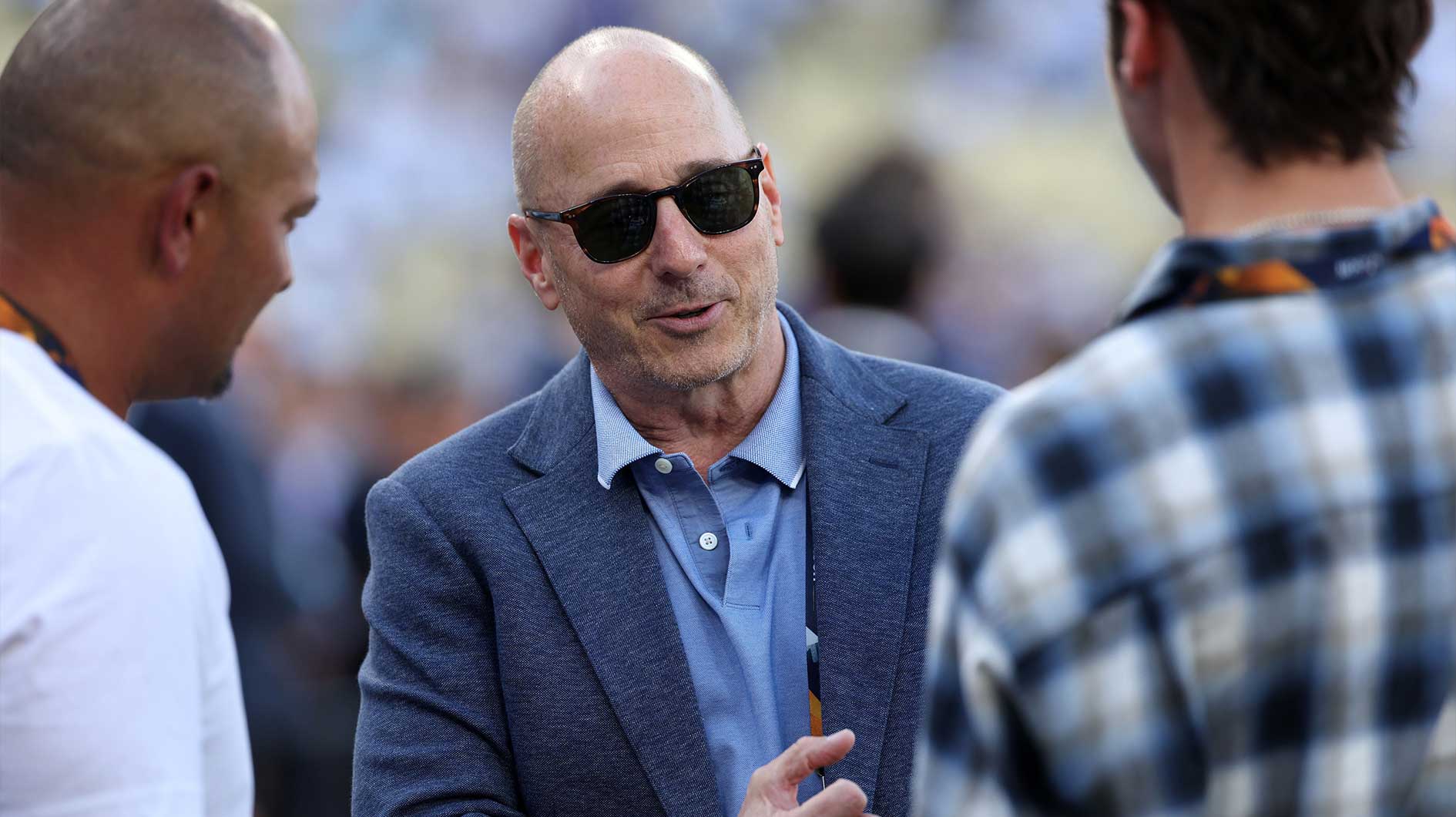 New York Yankees general manger Brian Cashman before game two of the 2024 MLB World Series at Dodger Stadium.