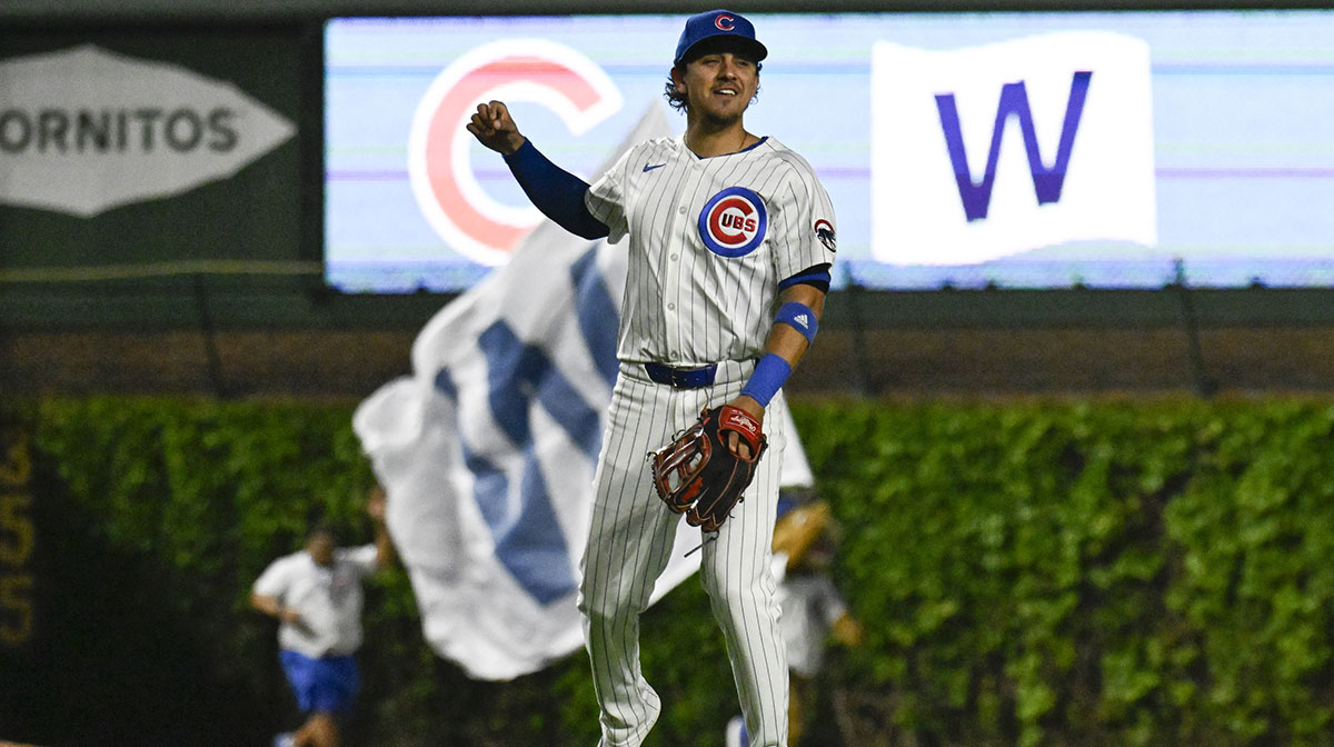 Chicago Cubs third baseman Nicky Lopez (12) after the game against thew Miami Marlins at Wrigley Field.