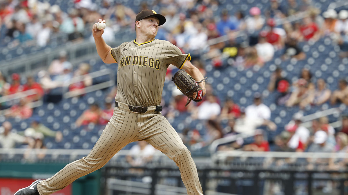 San Diego Padres starting pitcher Nick Pivetta (27) pitches against the Washington Nationals during the second inning at Nationals Park.