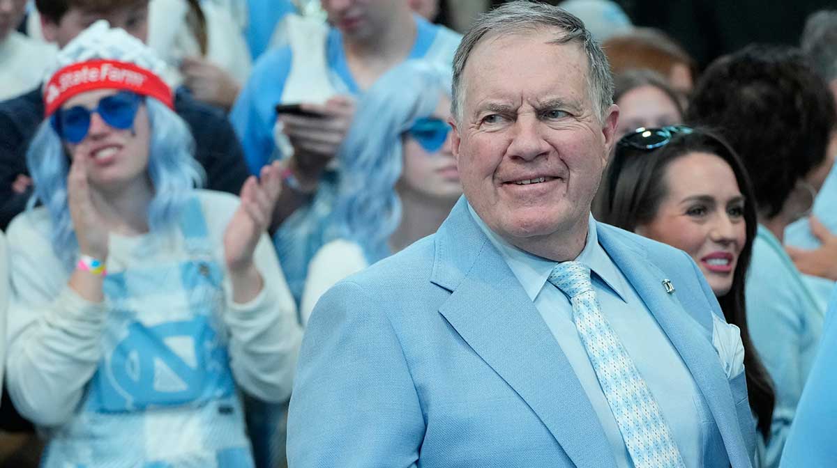 North Carolina Tar Heels football coach Bill Belichick before the game at Dean E. Smith Center.