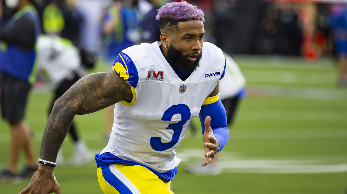 Los Angeles Rams wide receiver Odell Beckham Jr. (3) against the Cincinnati Bengals during Super Bowl LVI at SoFi Stadium.