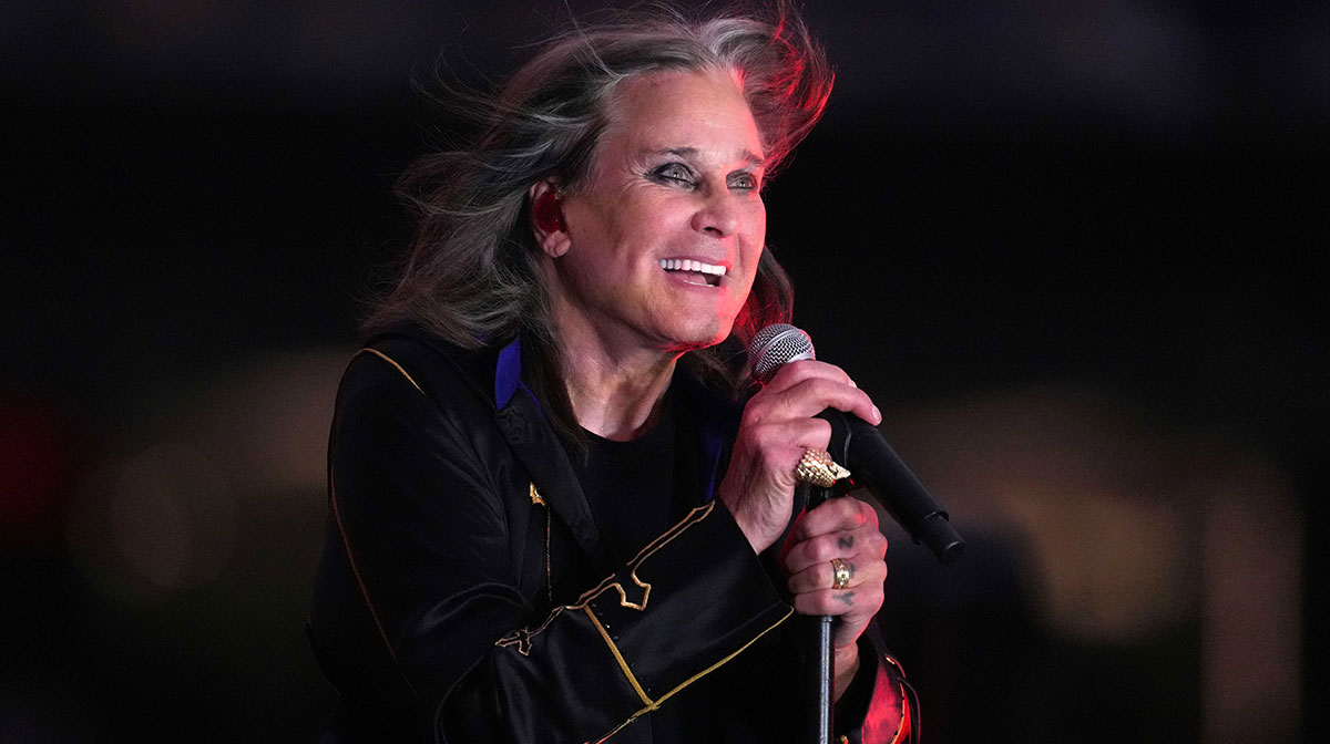 WWE Hall of Famer Ozzy Osbourne, who performed his last ever show in 2025, singing in 2022.