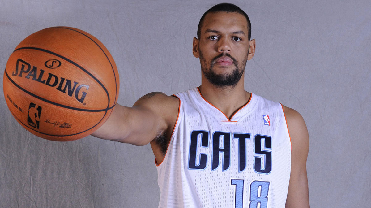 Charlotte Bobcats center Patrick O'Bryant (18) during the Bobcats media day at Time Warner Cable Arena.
