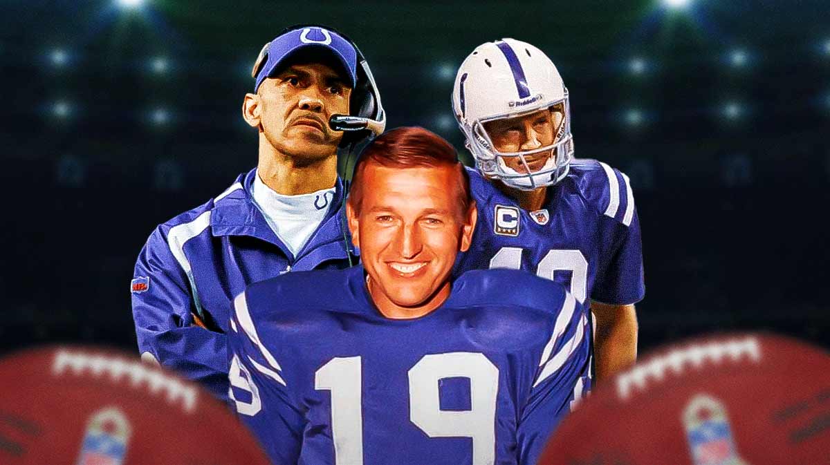 Peyton Manning, Tony Dungy and Johnny Unitas