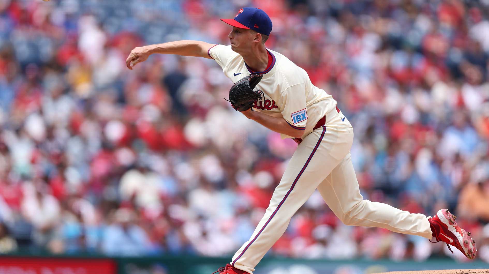 Philadelphia Phillies pitcher Mick Abel (40) throws a pitch during the first inning against the San Diego Padres at Citizens Bank Park.