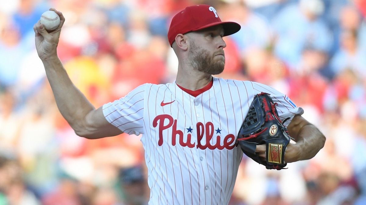 Philadelphia Phillies pitcher Zack Wheeler (45) throws a pitch during the second inning against the Boston Red Sox at Citizens Bank Park.