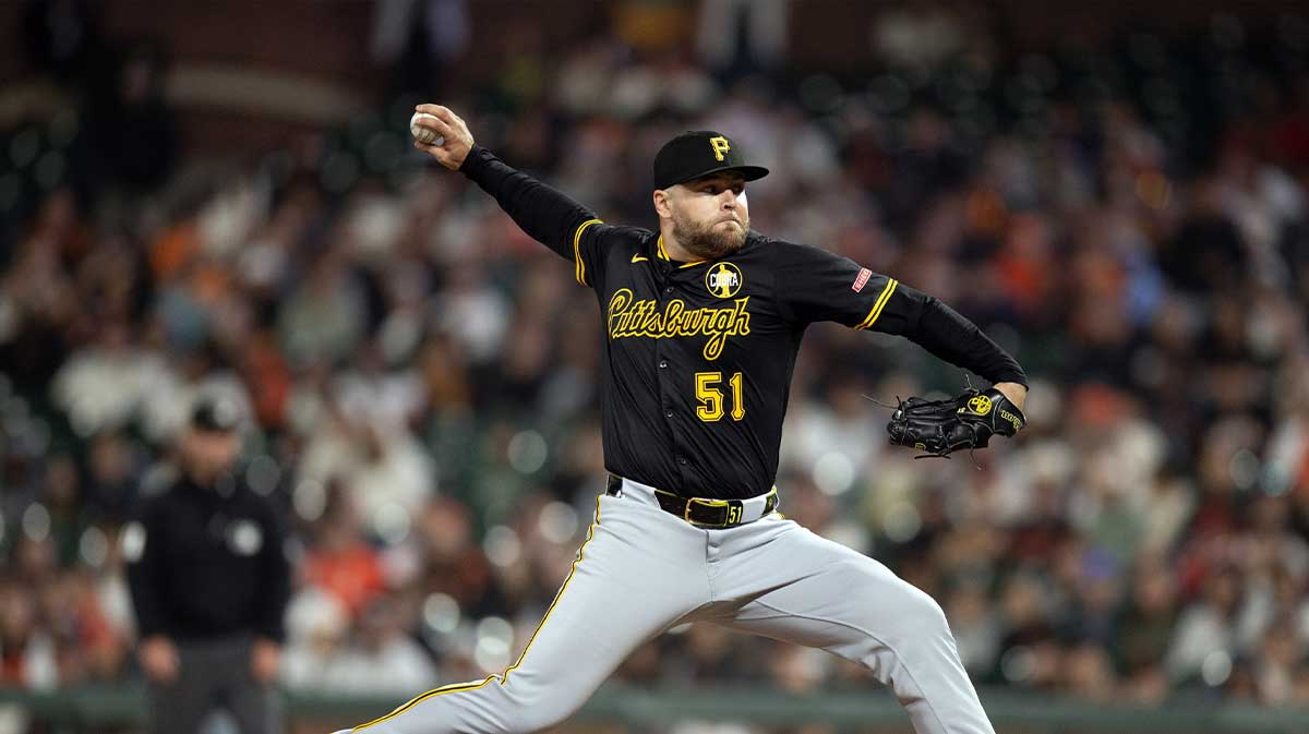 Pittsburgh Pirates pitcher David Bednar (51) delivers a pitch against the San Francisco Giants during the ninth inning at Oracle Park. 